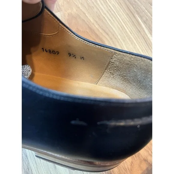 Magnanni Men's Shoes Size 9.5 Split Toe Black Leather Dress Shoes 14809 - Picture 3 of 9